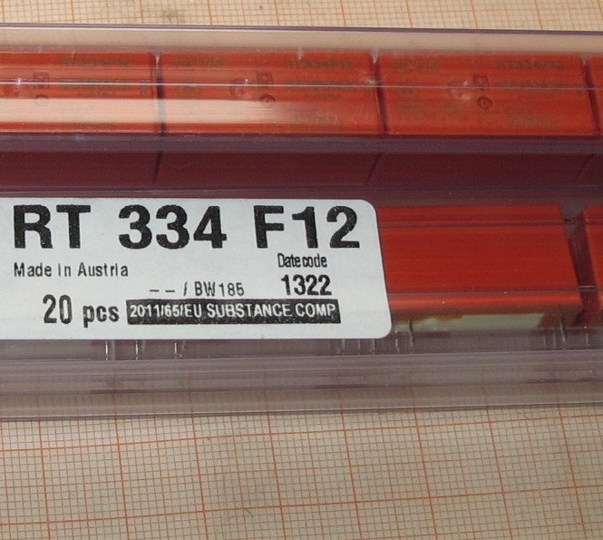 RT 334 F12 Leistungs Printrelais  250V 16A  Spule 12V ETE 